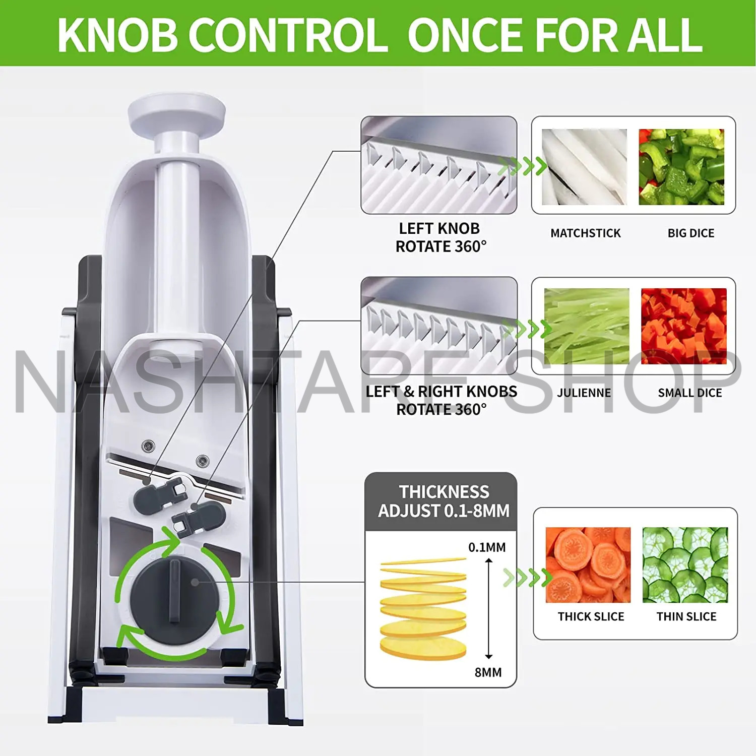 5 In 1 Manual Vegetable Cutter | قطاعة خضار يدوية - Image 2