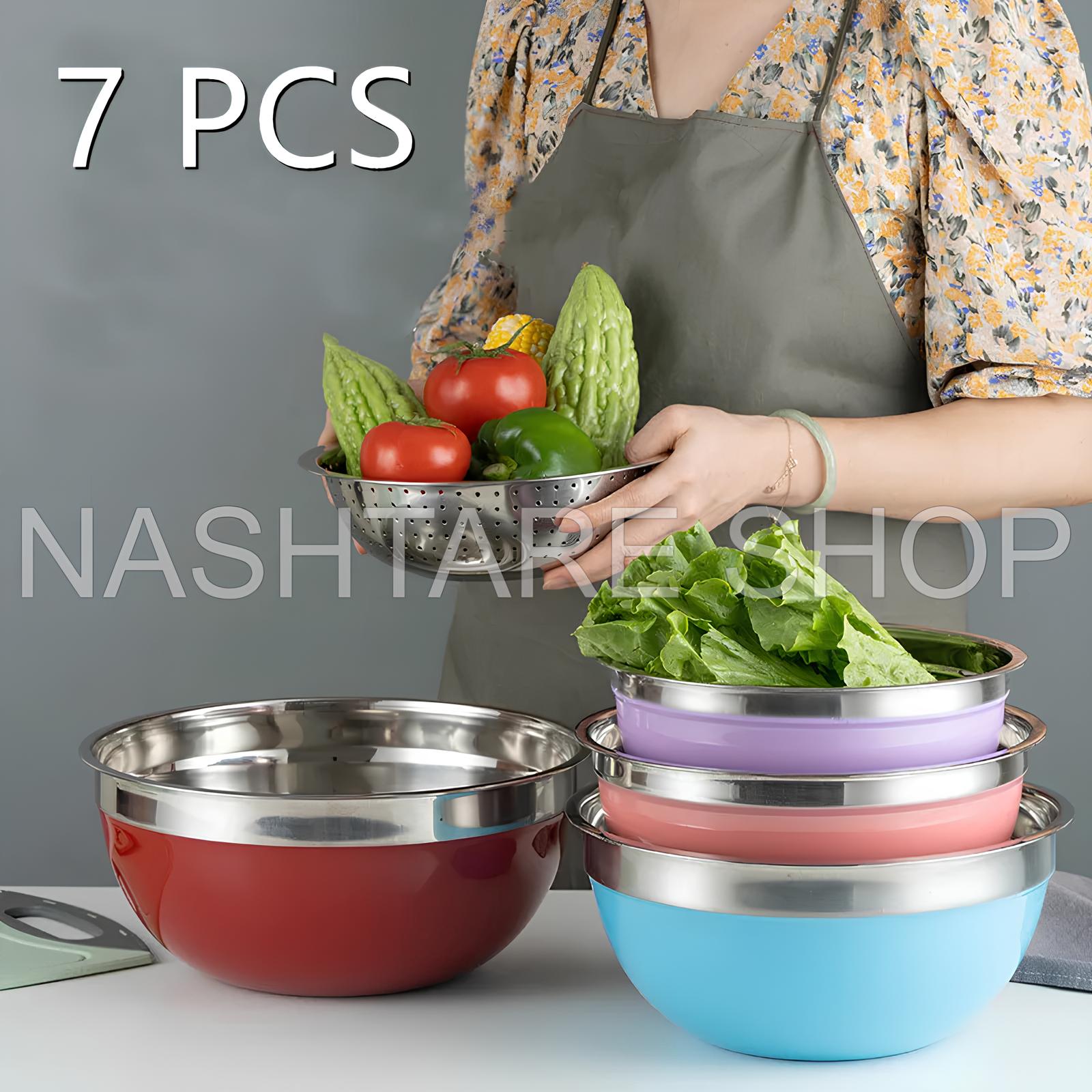 Stainless Steel Mixing Bowls with Lids | أوعية خلط من الستانلس ستيل مع أغطية - Image 4