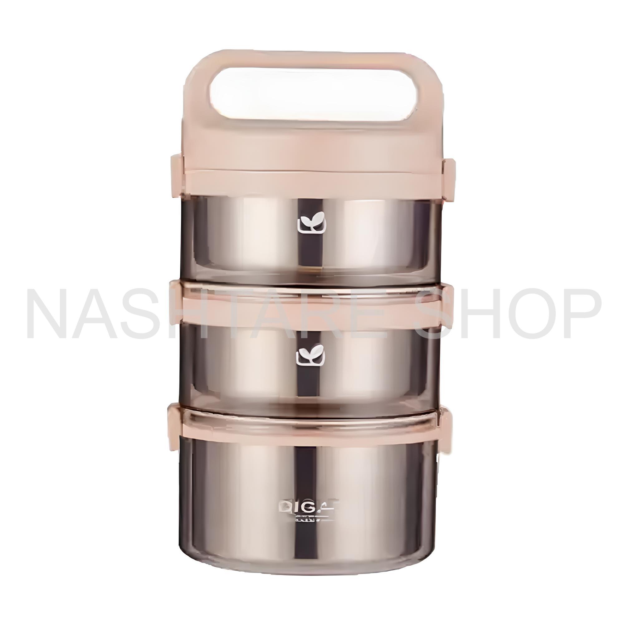 3-Layer Stainless Steel Lunch Box | علبة غداء ثلاث طبقات ستانلس ستيل - Image 3