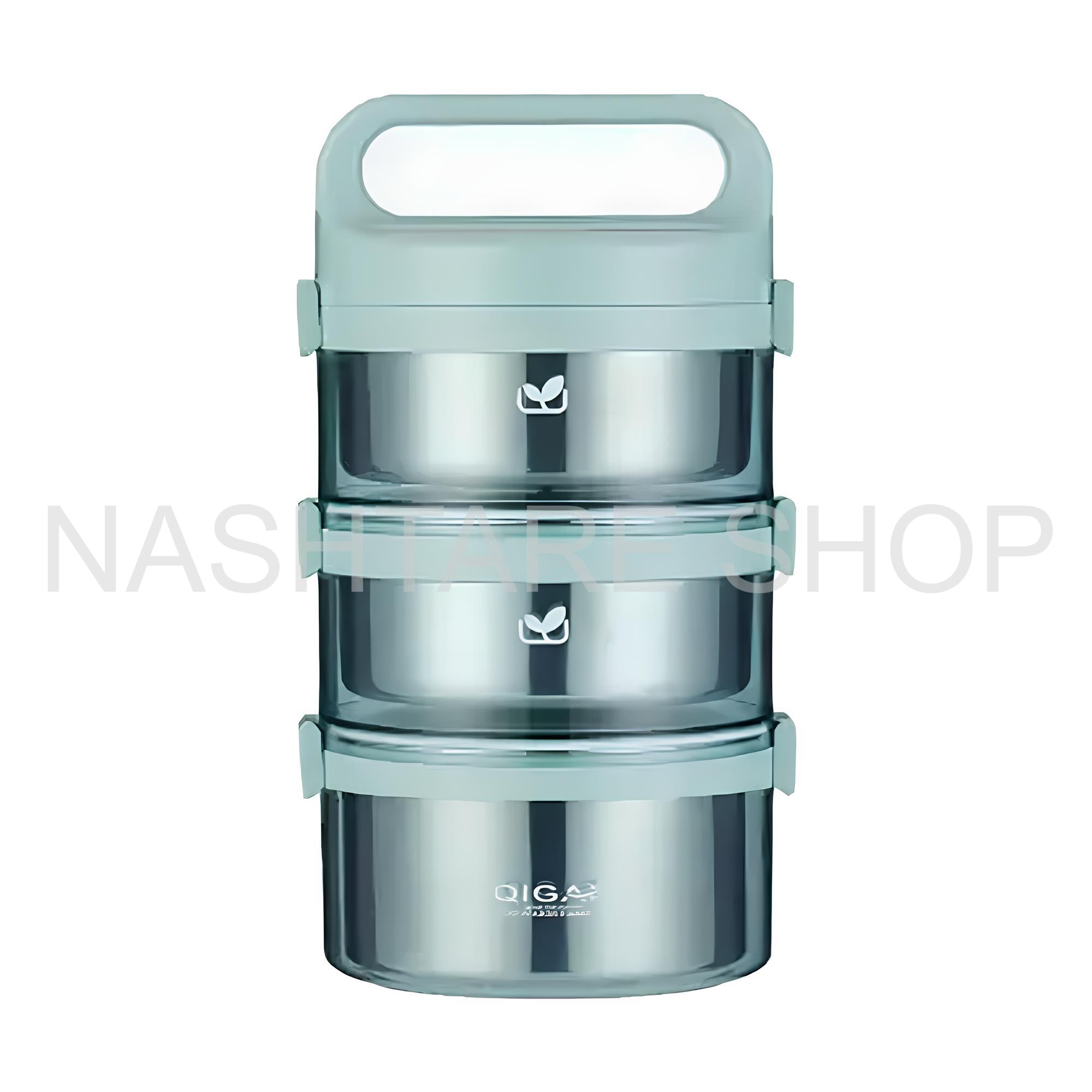 3-Layer Stainless Steel Lunch Box | علبة غداء ثلاث طبقات ستانلس ستيل - Image 4