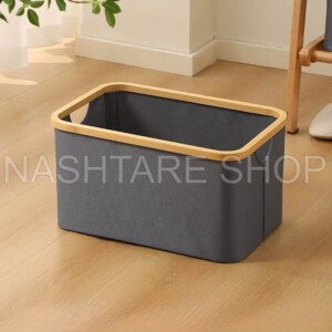 Small Mesh Laundry Basket | سلة غسيل صغيرة قماش وخشب