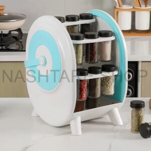 18-Jar Rotating Spice Rack | رف توابل دوار بـ 18 برطمان