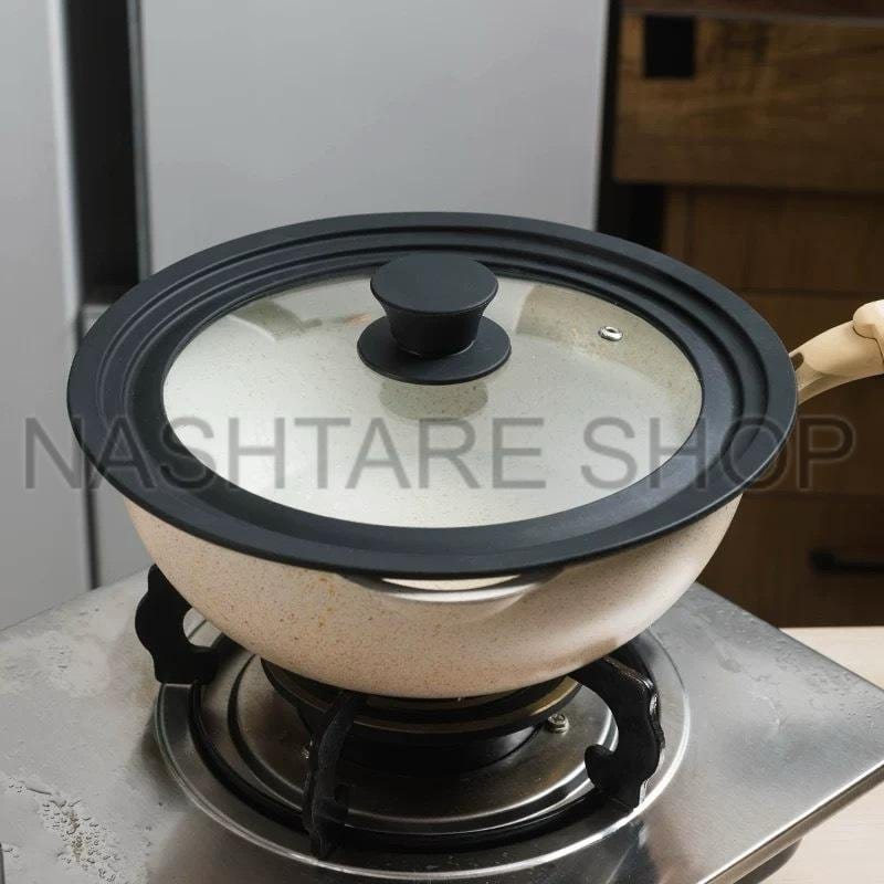 Multi Functional Stepped Silicone Glass Pot Cover | غطاء قدر زجاجي سيليكون متعدد الوظائف - Image 2