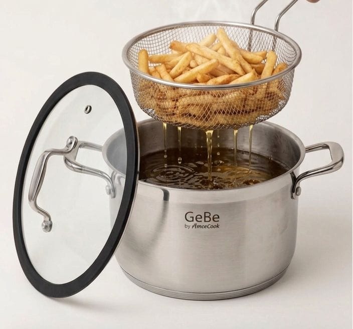 NEXEN 304 Stainless Steel Deep Frying Pot | طنجرة قلي ستانلس